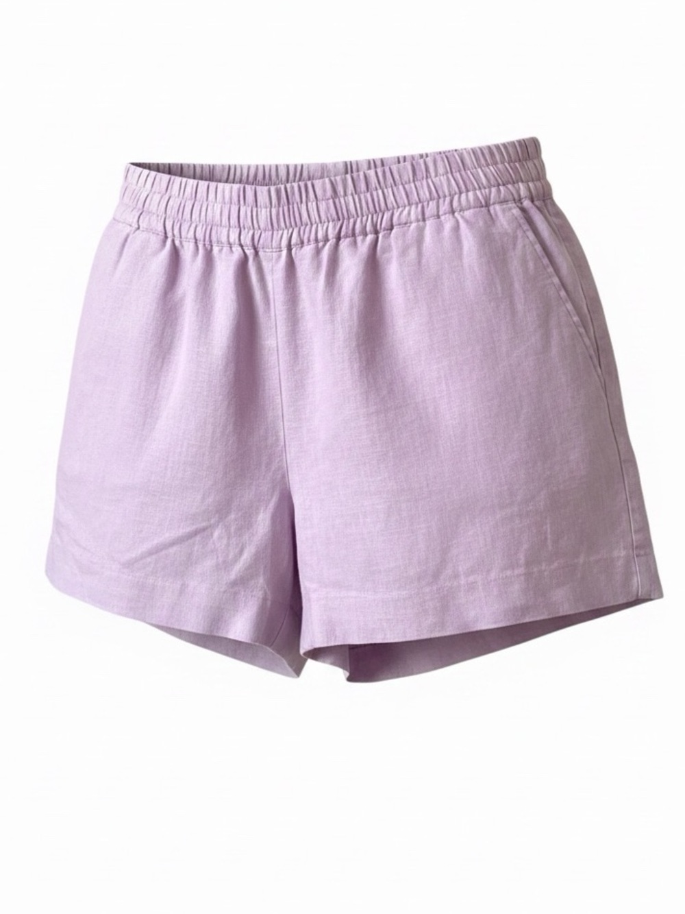 Hiho Tortola BVI Lavender Linen Elastic Waist Pull On Shorts M